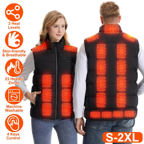 Heated vest with 3 heat levels