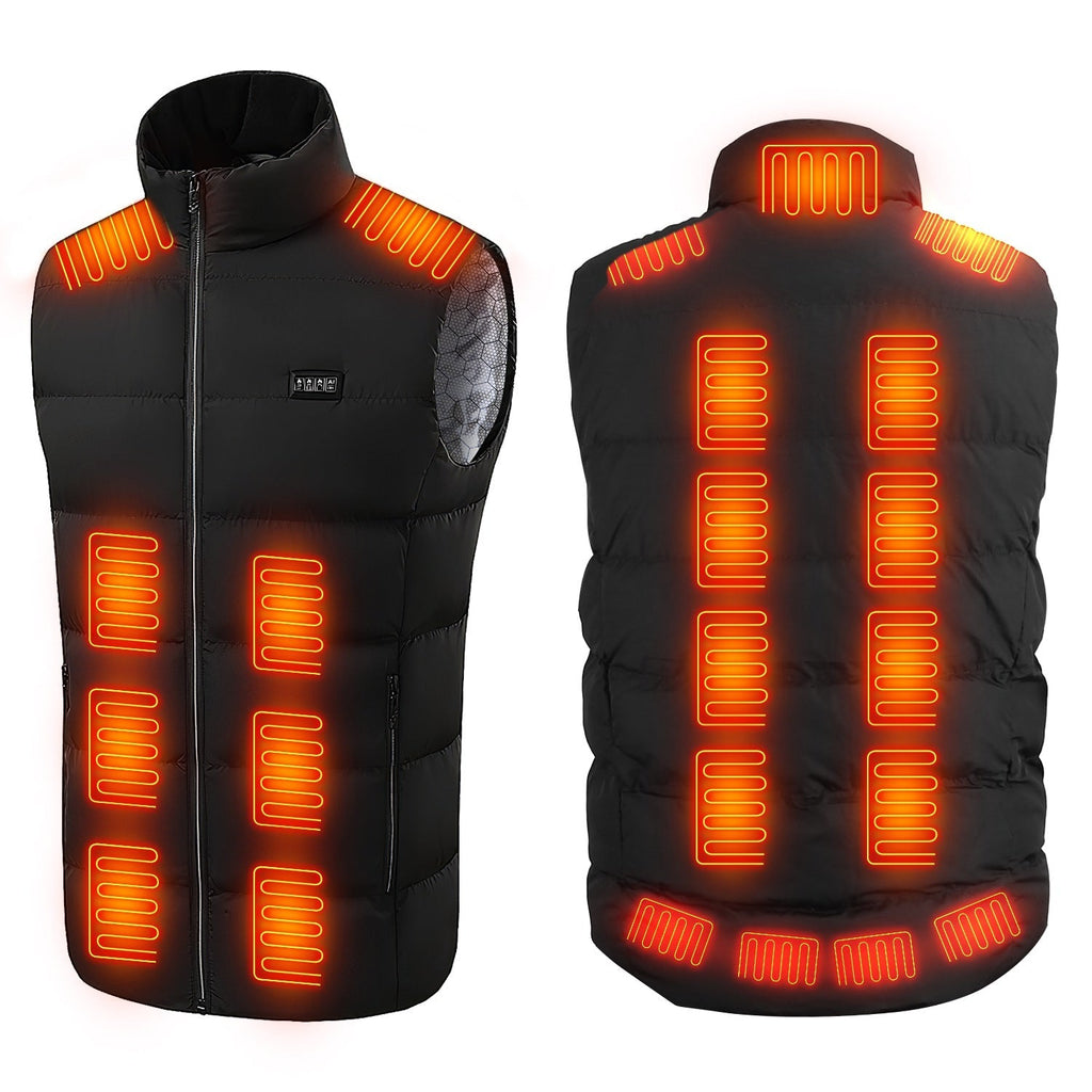 Unisex heated vest with 23 heating zones