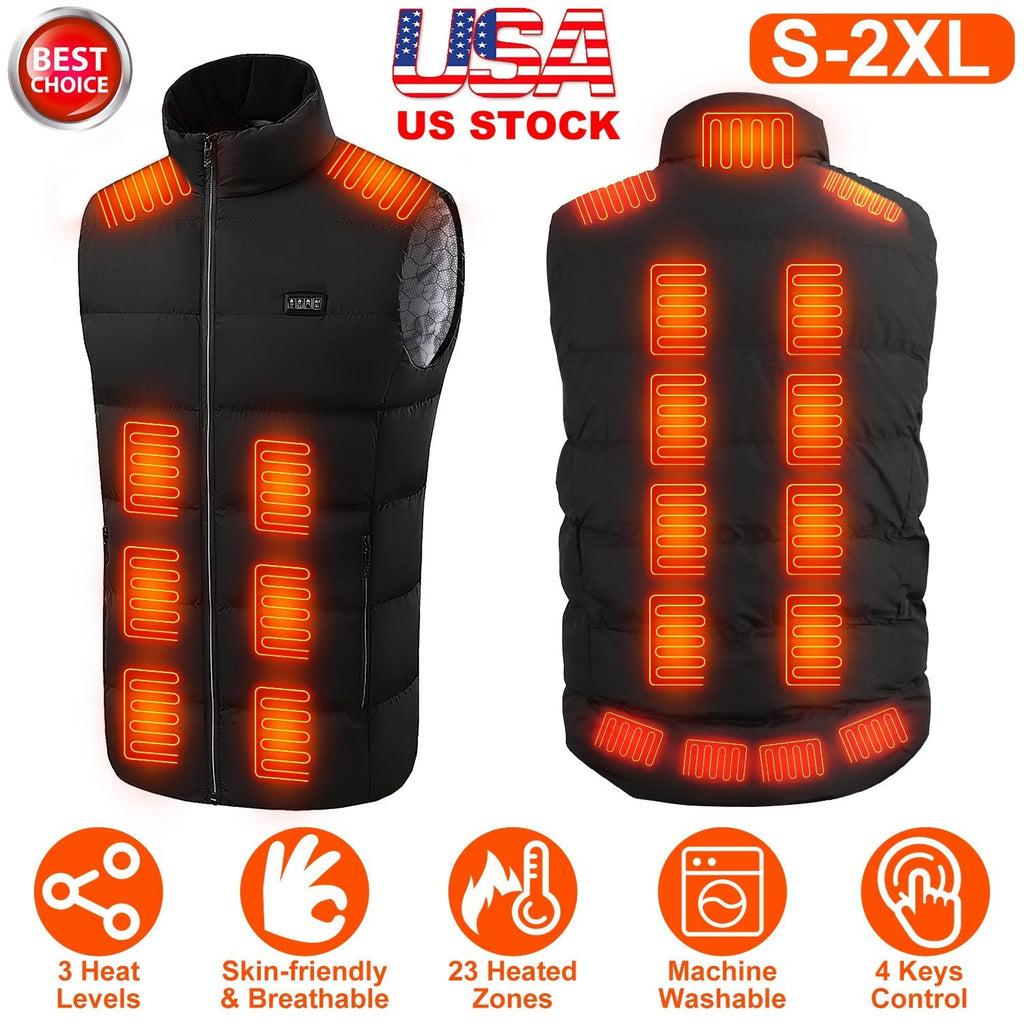 Heated vest to wear alone or under a jacket